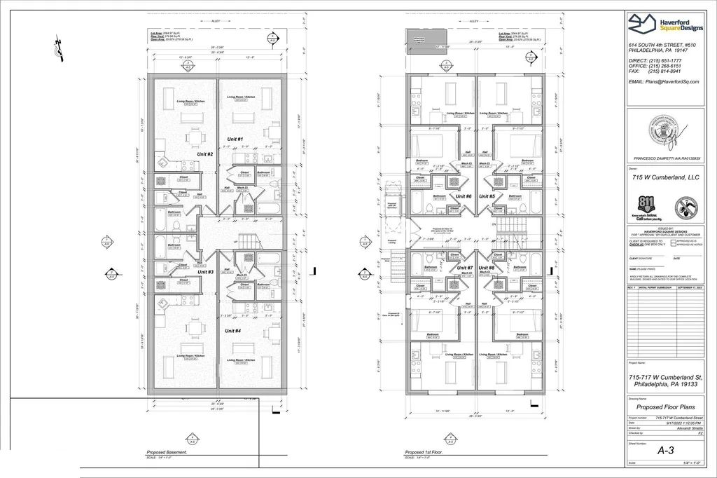 715 West Cumberland Street. Floor plans. Credit: Haverford Square Designs via the City of Philadelphia