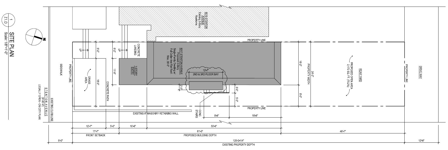 8017 Stenton Avenue. Site plan. Credit: 24/7 Design Group via the City of Philadelphia