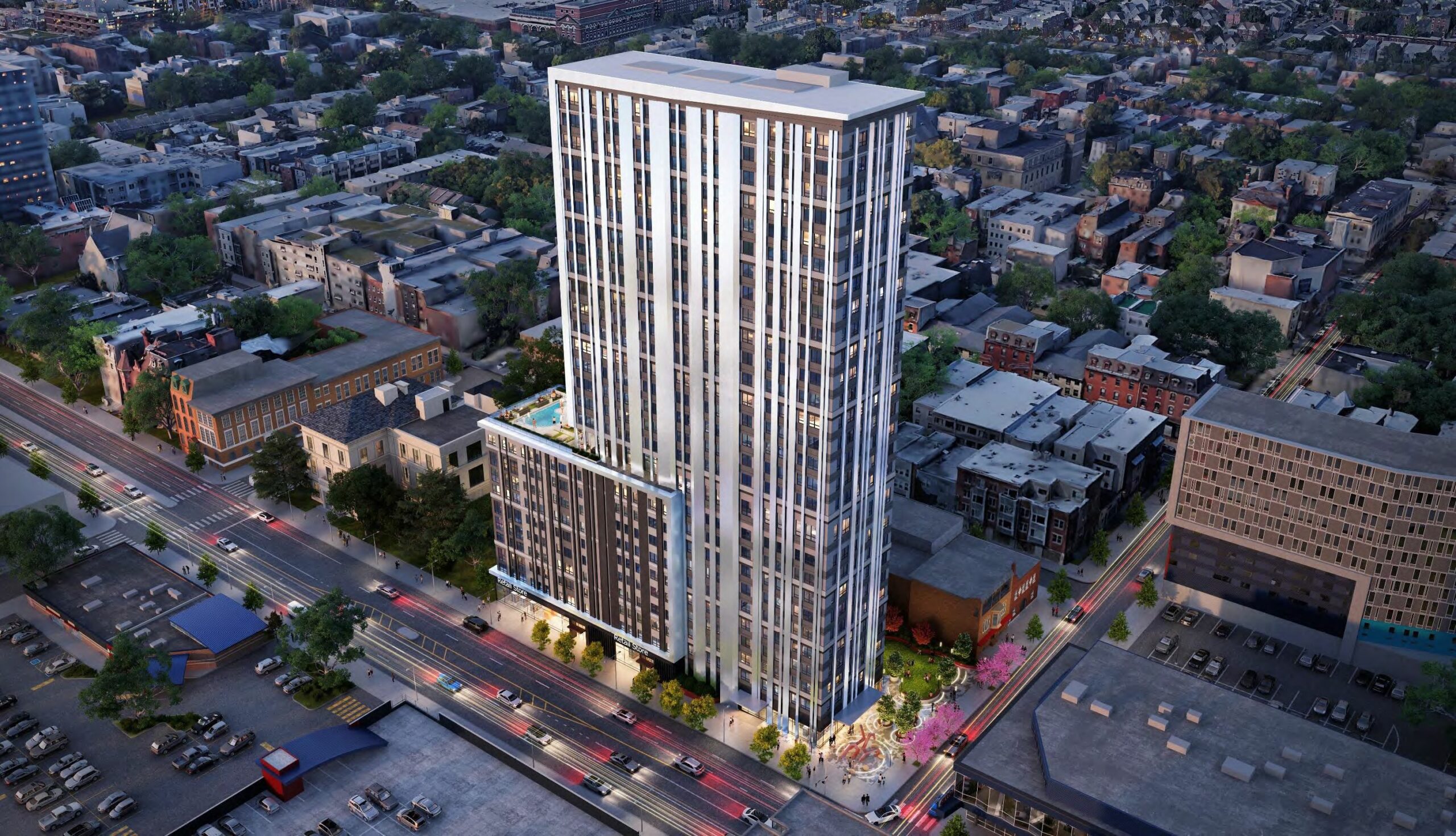 Legacy on Broad at 1518-28 North Broad Street. Building rendering. Credit: CUBE 3 Studio LLC via the Civic Design Review