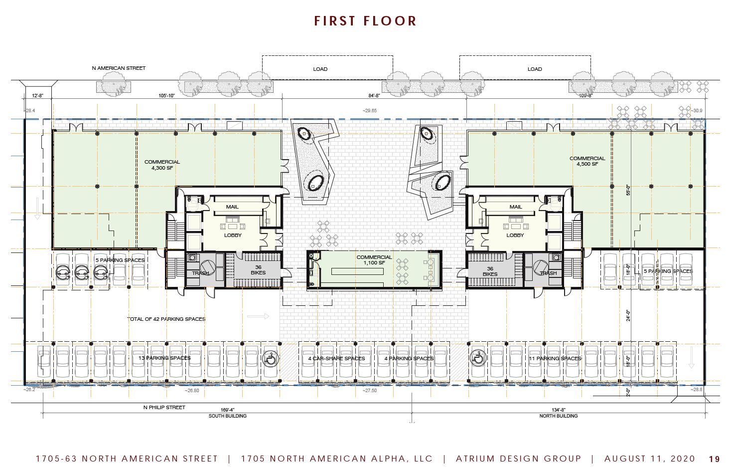 The Luxe Phase I at 1705 North American Street. Floor plan. Credit: Atrium Design Group via Civic Design Review