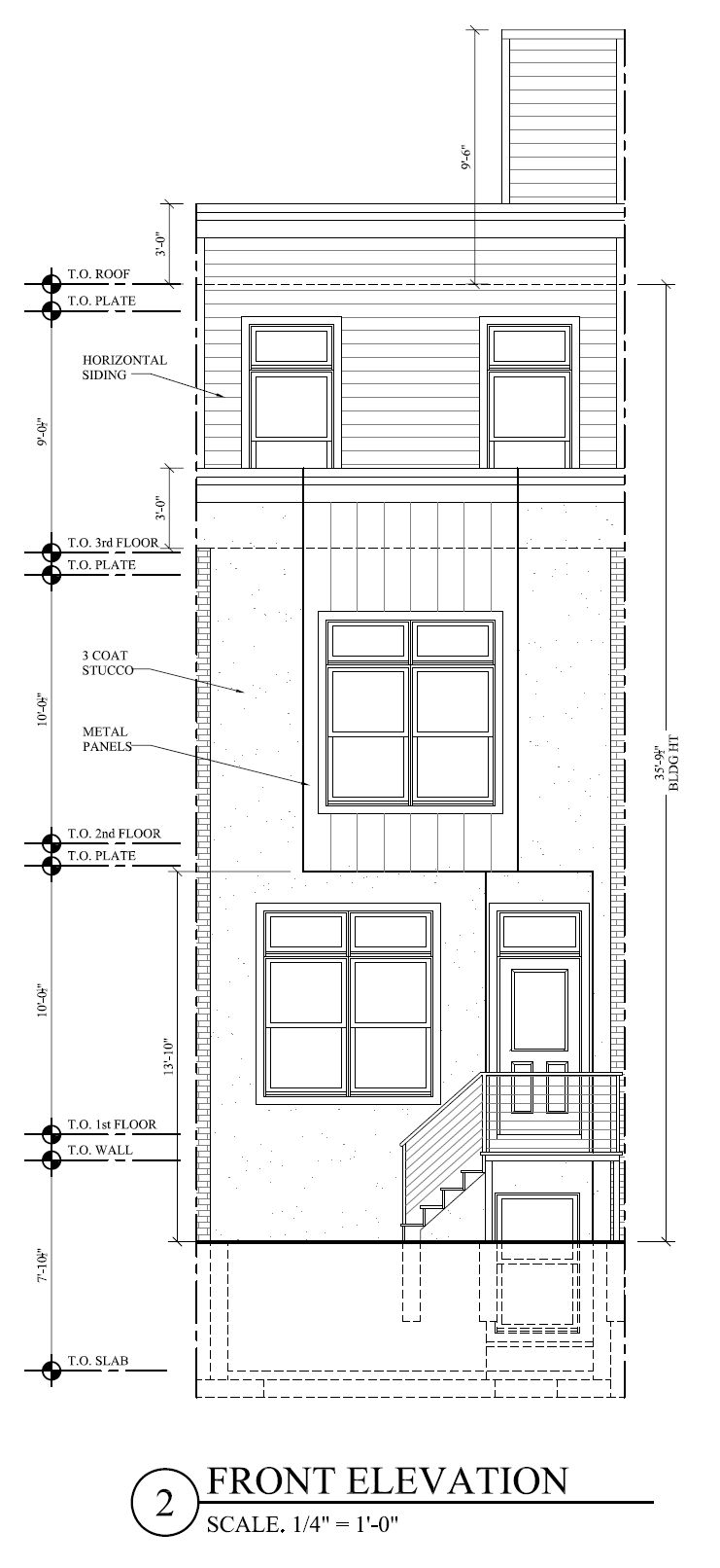 109 Watkins Street. Building elevation. Credit: MC Architectural via the City of Philadelphia Department of Planning and Development