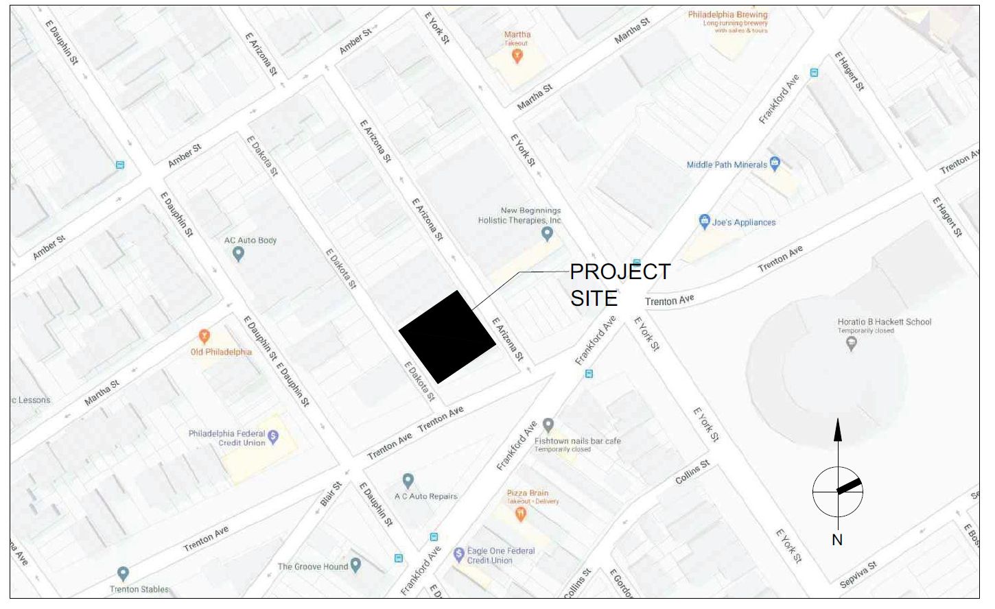 2143 East Dakota Street. Location map. Credit: Gnome Architects via the City of Philadelphia Department of Planning and Development