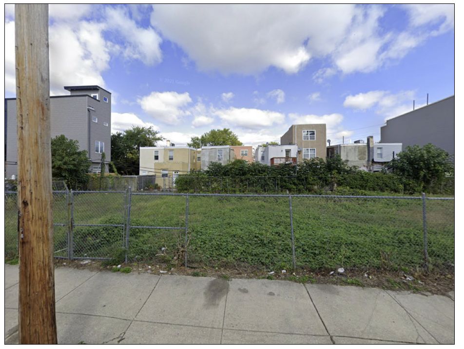 2537 Manton Street. Site conditions prior to redevelopment. Looking north. Credit: 24 7 Design Group via the City of Philadelphia Department of Planning and Development