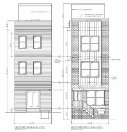 3042 Titan Street. Building elevation. Credit: Hammel Architectural Group via the City of Philadelphia Department of Planning and Development