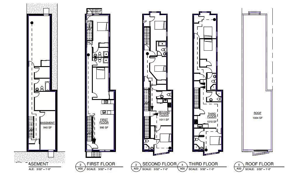 1017 and 1019 West Dauphin Street. Floor plans. Credit: Plato Studio