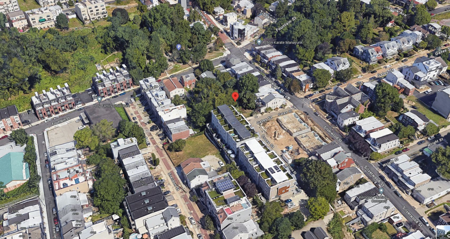 250 Gates Street. Site conditions prior to redevelopment. Aerial view. Looking north. Credit: Google Maps