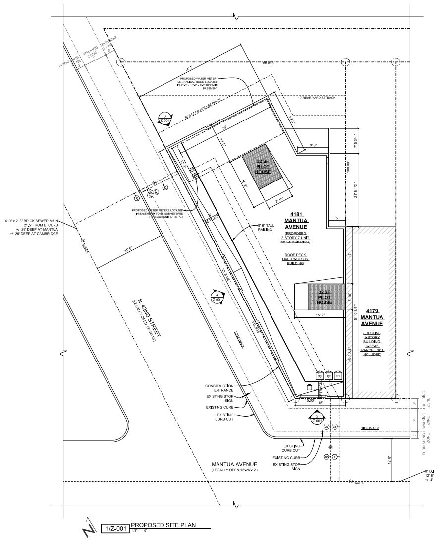 4181 Mantua Avenue. Site plan. Credit: Studio C Architecture via the City of Philadelphia Department of Planning and Development