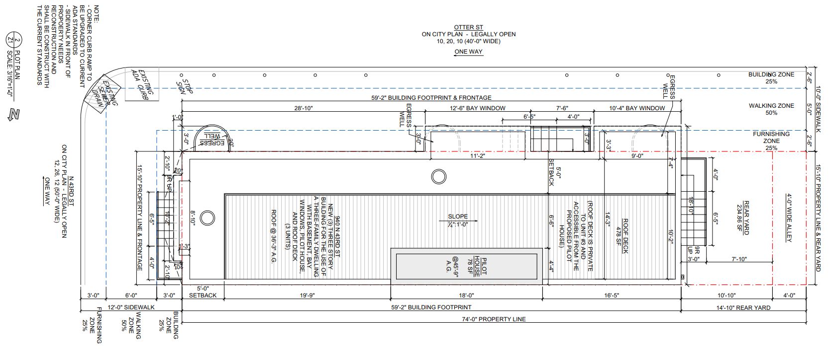 940 North 43rd Street. Site plan. Credit: JT Ran Expediting via the City of Philadelphia Department of Planning and Development
