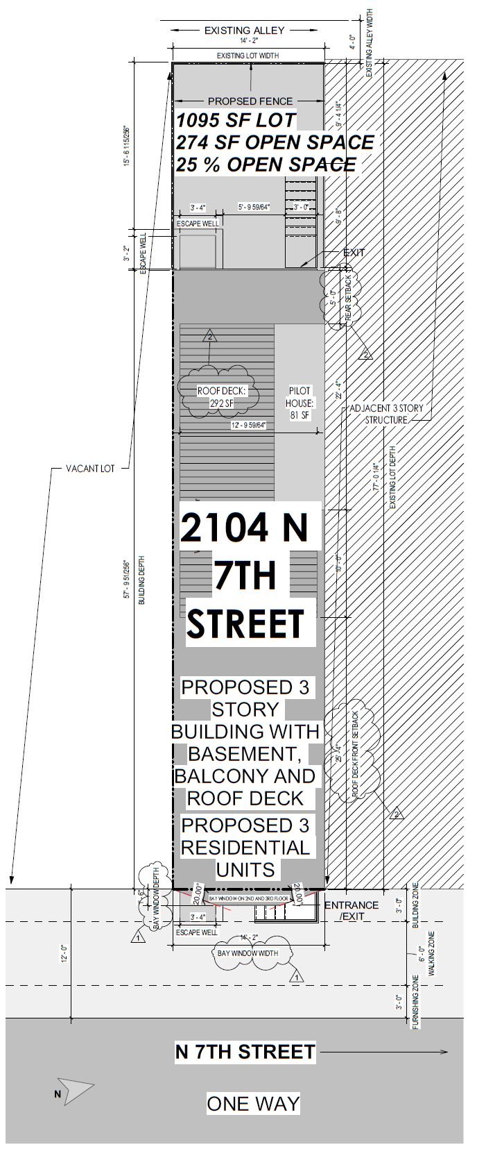2104 North 7th Street. Site plan. Credit: Sanbar Design via the Department of Planning and Development of the City of Philadelphia