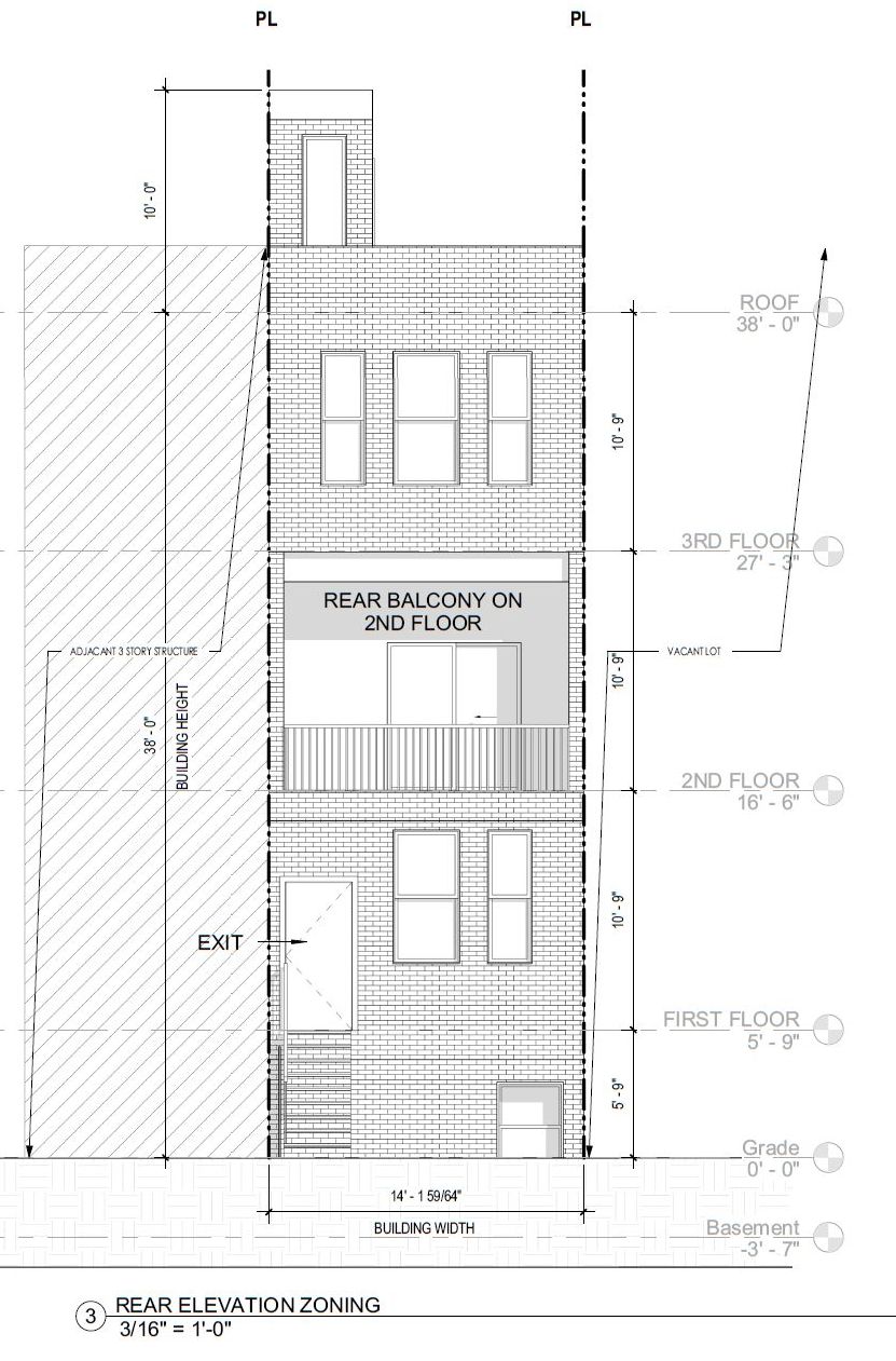 2104 North 7th Street. Building elevation. Credit: Sanbar Design via the Department of Planning and Development of the City of Philadelphia