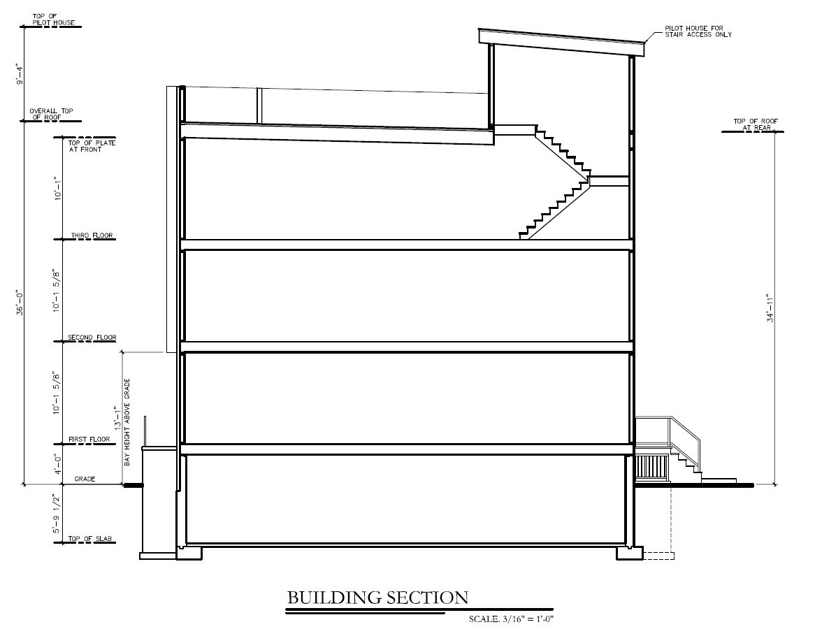 2251 North Franklin Street. Building section. Credit: Anthony Maso Architecture & Design via the Department of Planning and Development of the City of Philadelphia