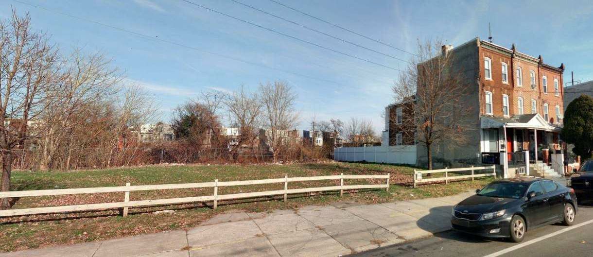 4163 Mantua Avenue. Site conditions prior to redevelopment. Looking northeast. Credit: Plato Studio via the Department of Planning and Development of the City of Philadelphia