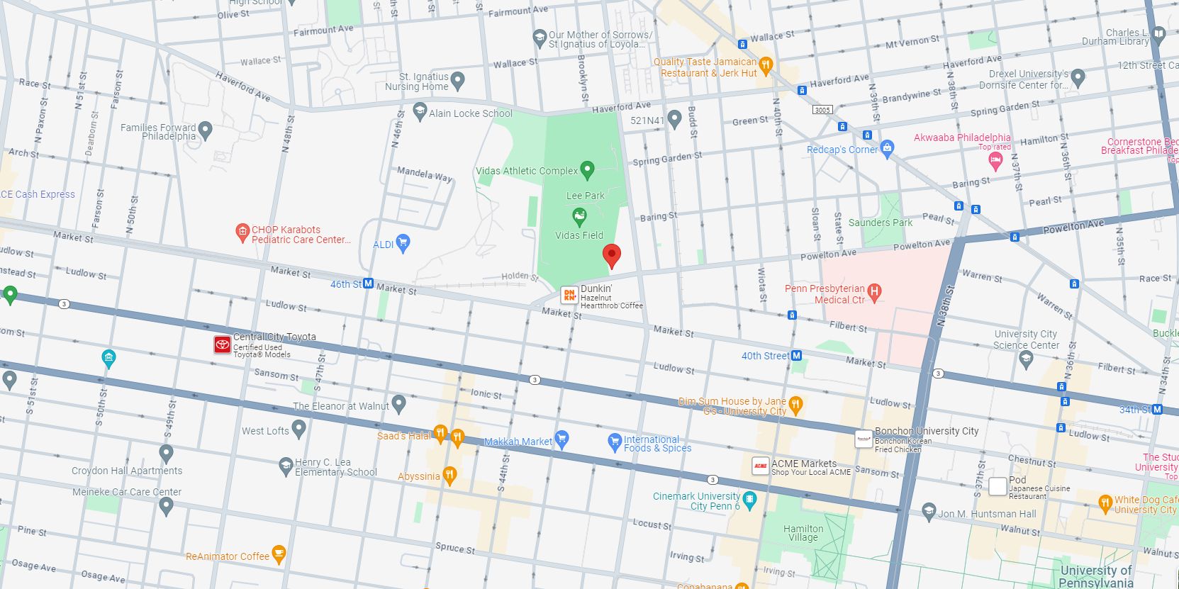 4223 Powelton Avenue. Site map. Credit: Google Maps