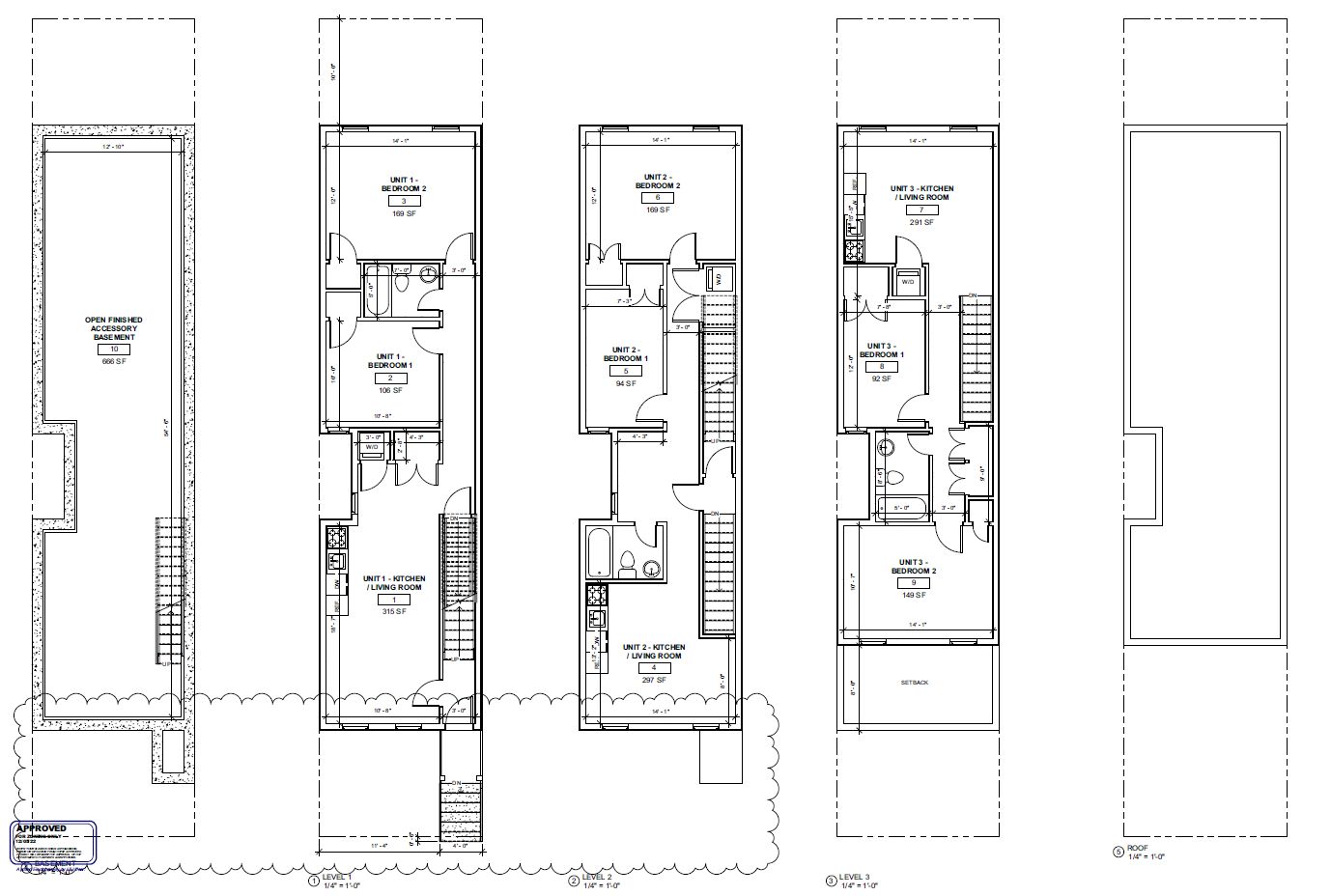 917 North 43rd Street. Floor plans (original version). Credit: J Design and Consultants via the Department of Planning and Development of the City of Philadelphia