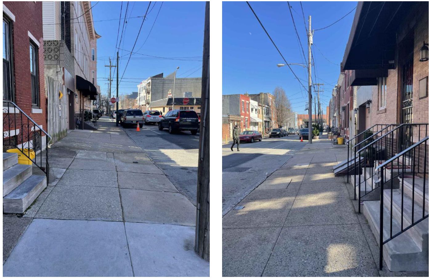138-40 Tasker Street. Site conditions prior to redevelopment. Looking west (left) and east (right). Credit: Fusa Designs via the Department of Planning and Development of the City of Philadelphia
