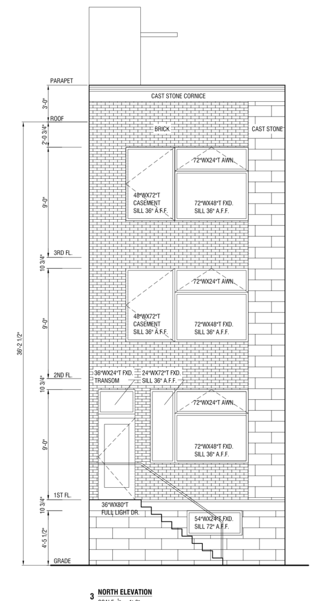 2032 Reed Street North Elevation