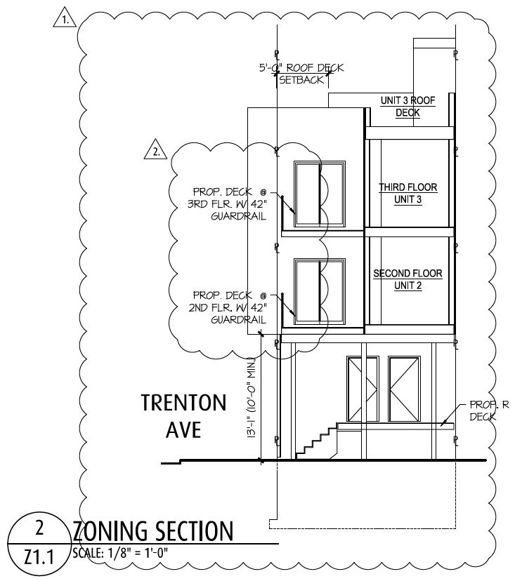 2144 East Norris Street. Building section. Credit: Fusa Designs via the City of Philadelphia Department of Planning and Development