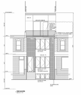4554 North Uber Street. Building elevation. Credit: Jibe Design via the City of Philadelphia Department of Planning and Development