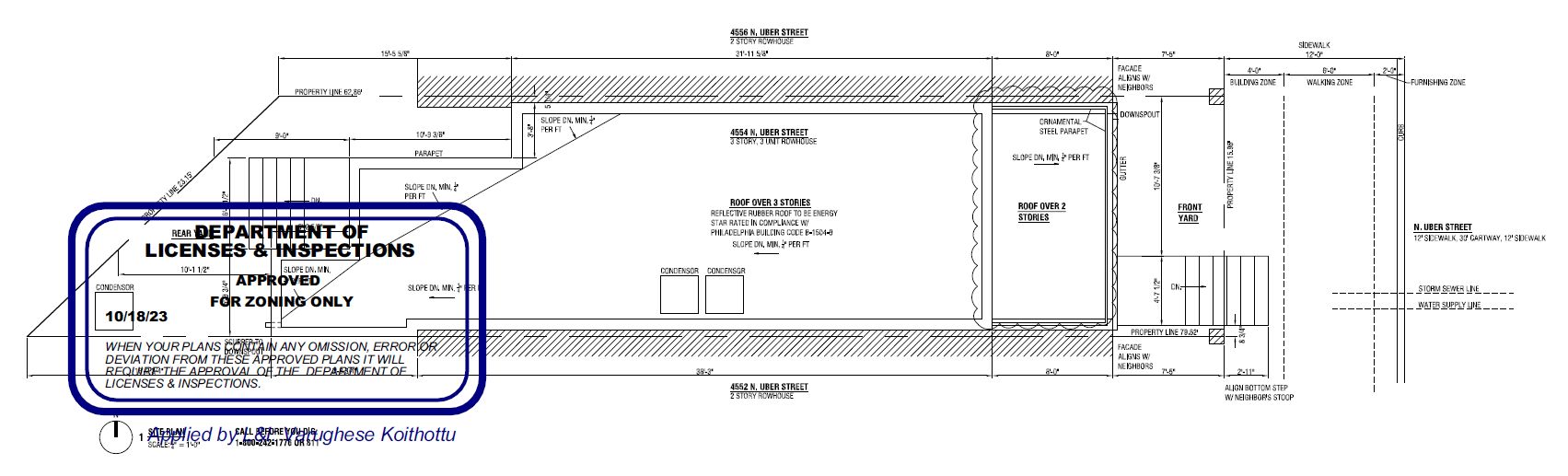 4554 North Uber Street. Site plan. Credit: Jibe Design via the City of Philadelphia Department of Planning and Development