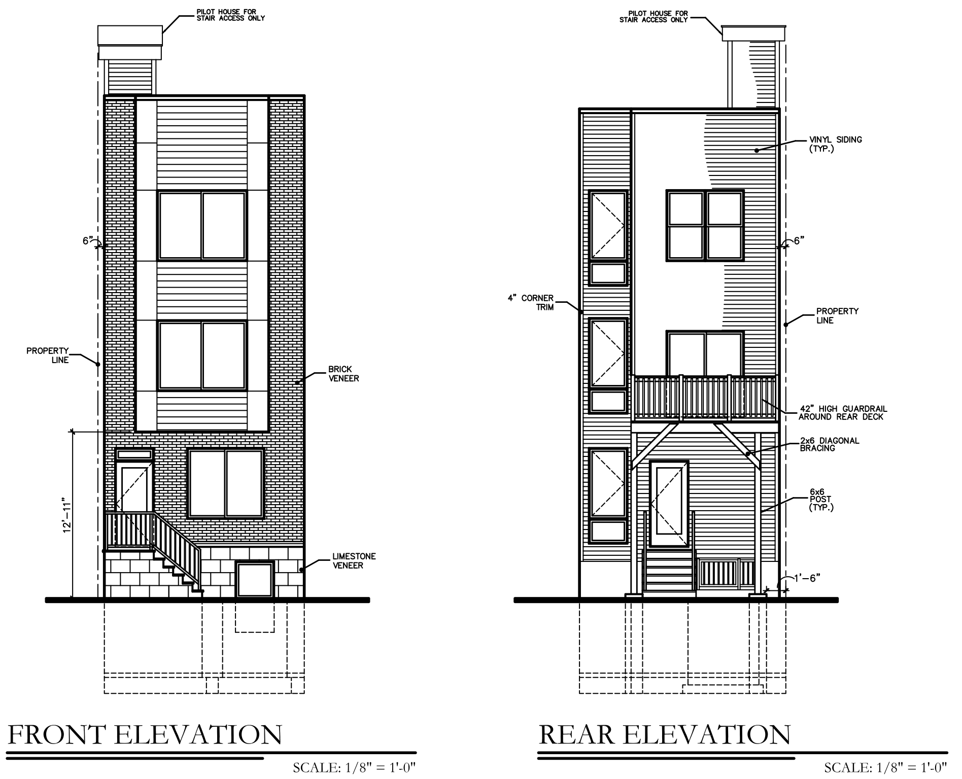 707 West Cumberland Street Elevations