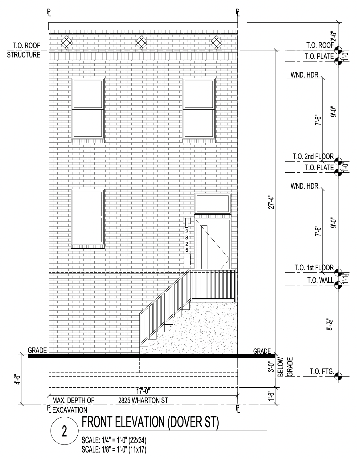 2825 Wharton Street Front Elevation