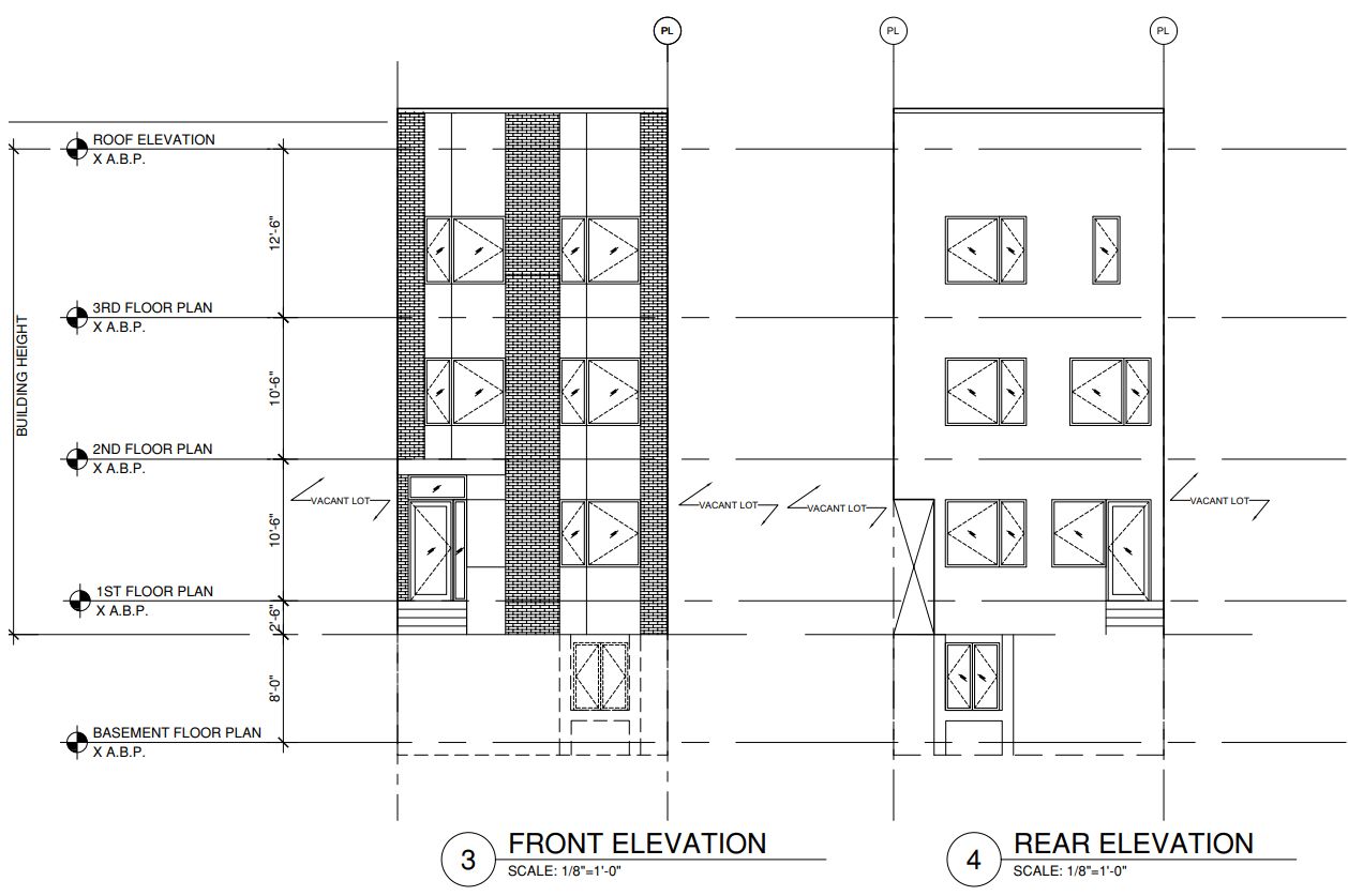 1235 West Butler Street. Building elevations. Credit: Loney Engineering & Consulting via the City of Philadelphia