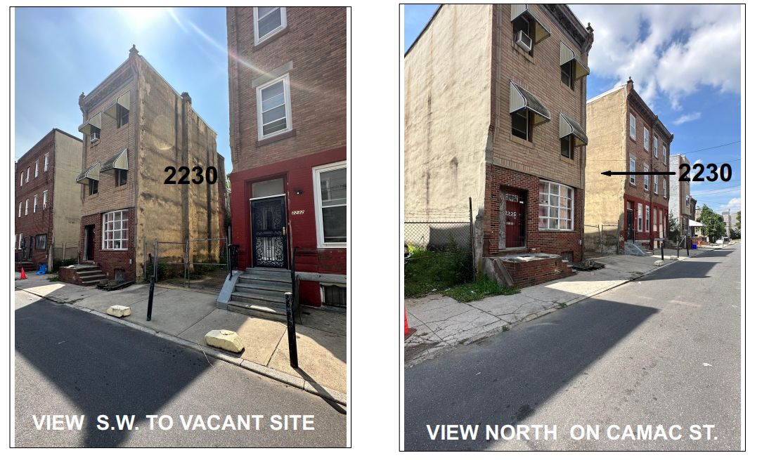 2230 North Camac Street. Site conditions prior to redevelopment. Credit: Jos. Serratore & Company-Architects via the City of Philadelphia