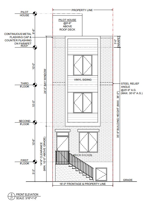 713 North 42nd Street. Front elevation. Credit: JT Ran Expediting via the City of Philadelphia