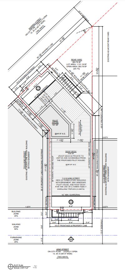 713 North 42nd Street. Site plan. Credit: JT Ran Expediting via the City of Philadelphia