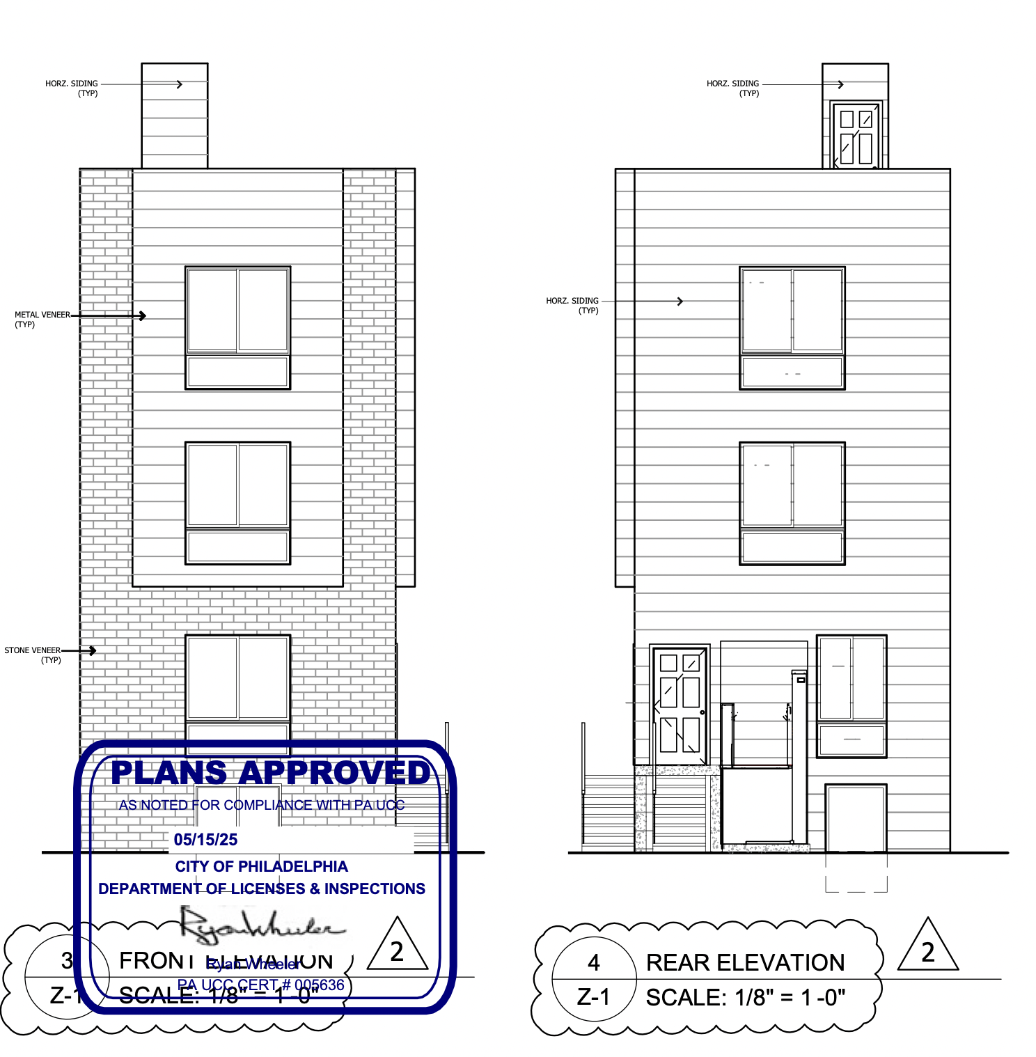 122 East Cumberland Street Elevations