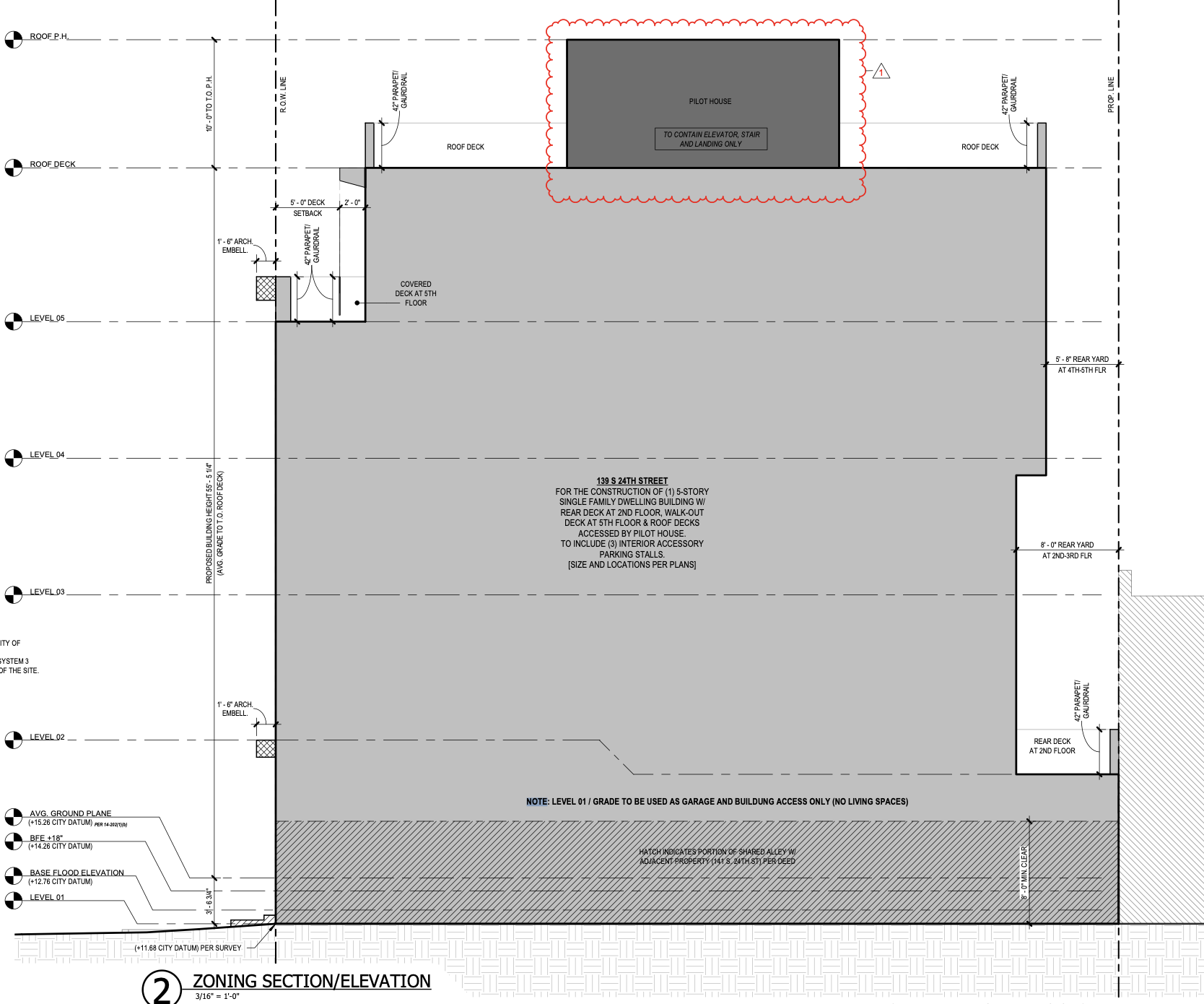 139 South 24th Street Section-Elevation
