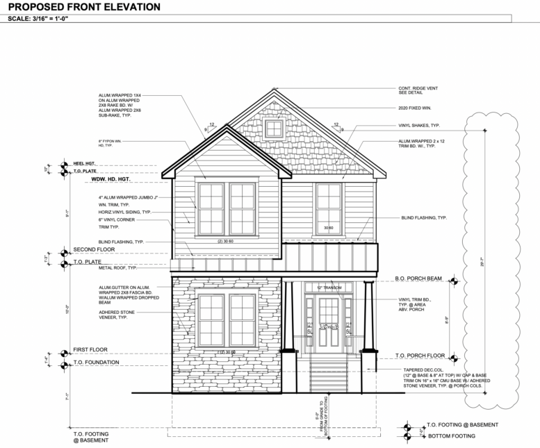 1916 Fuller Street Front Elevation