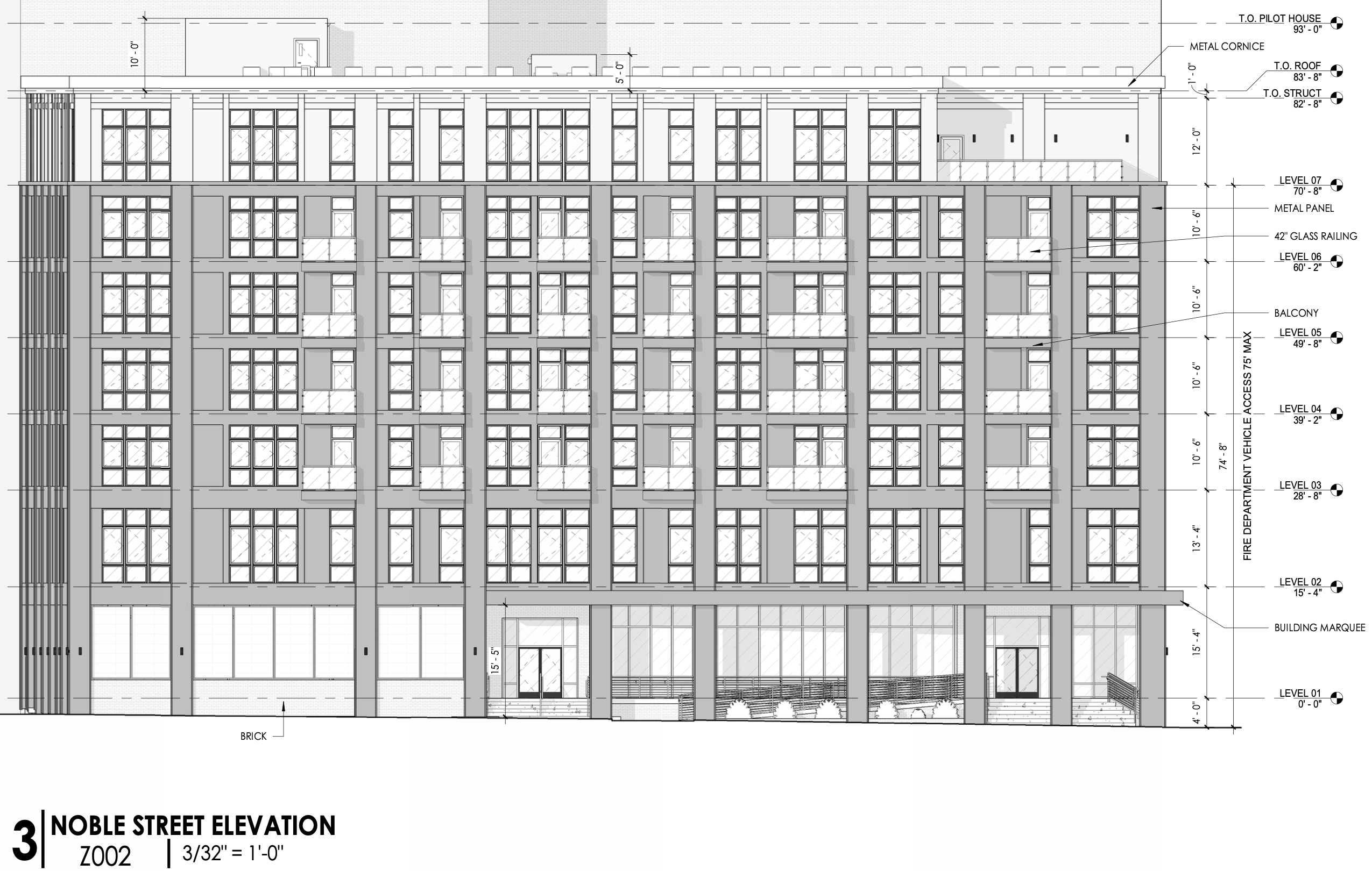 500 North Christopher Columbus Boulevard Noble Street Elevation