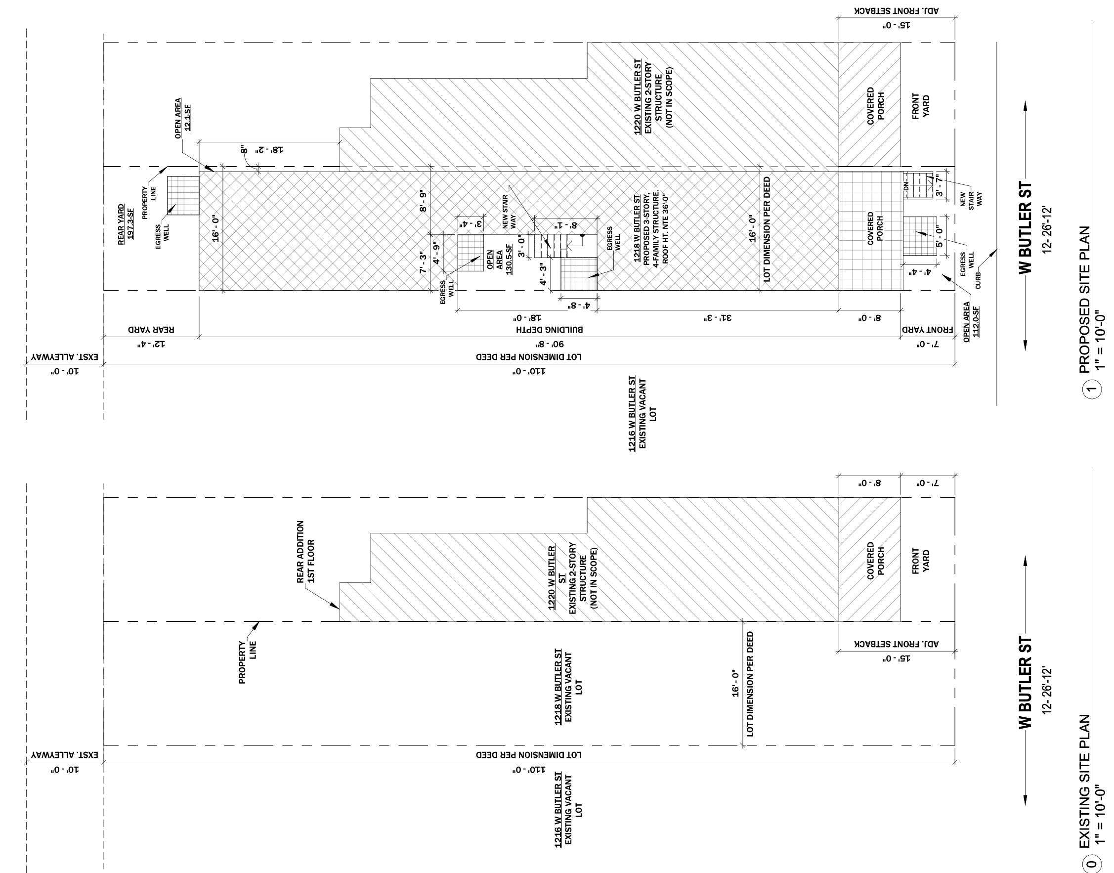 1218 West Butler Street Existing and Proposed Site Plan