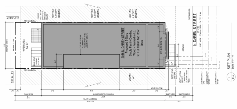 2056 North Darien Street Site Plan