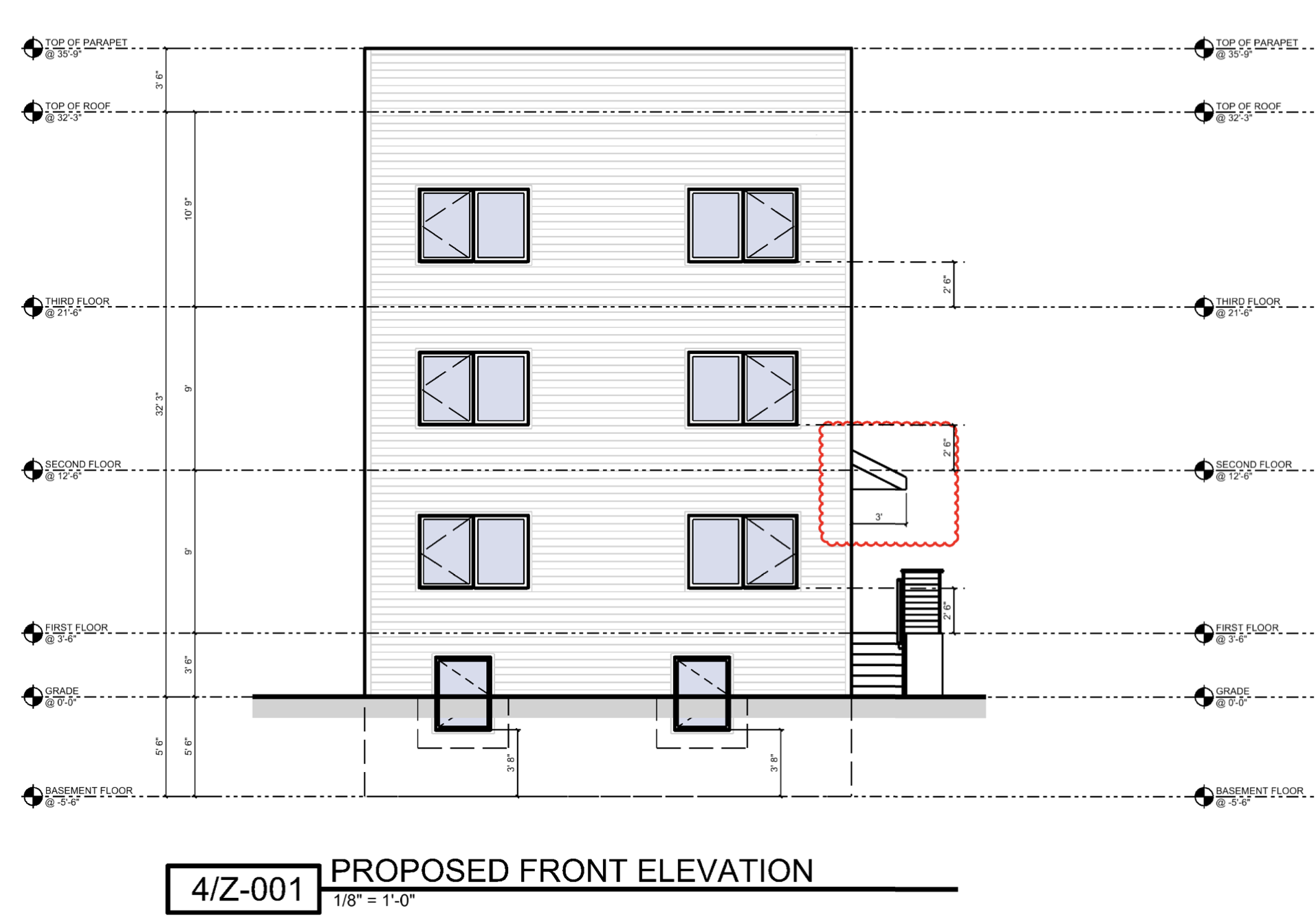 5137-39 Master Street Front Elevation