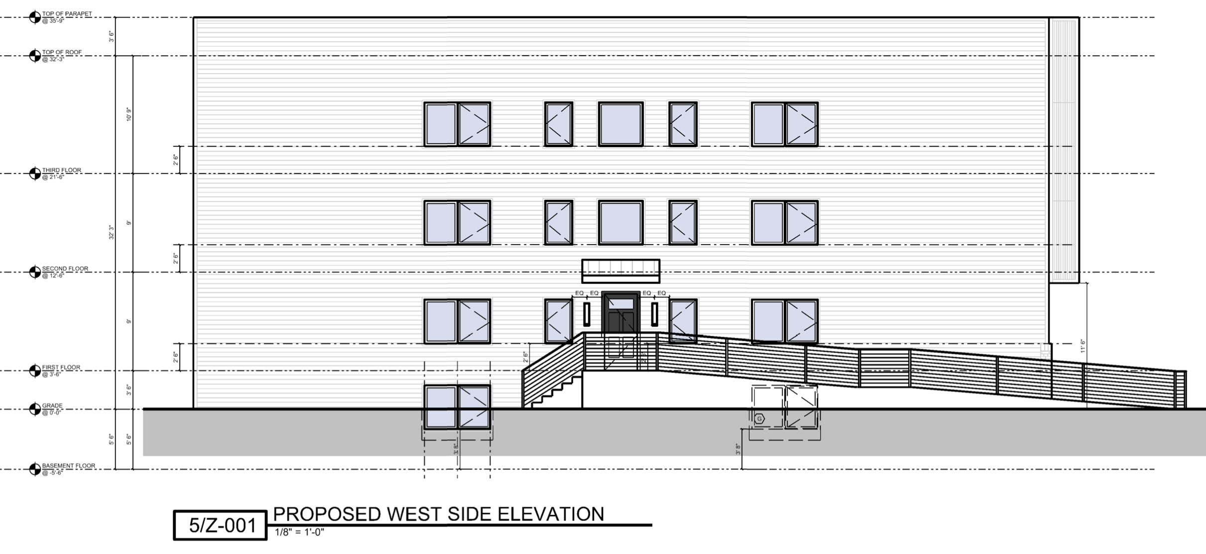 5137-39 Master Street West Elevation