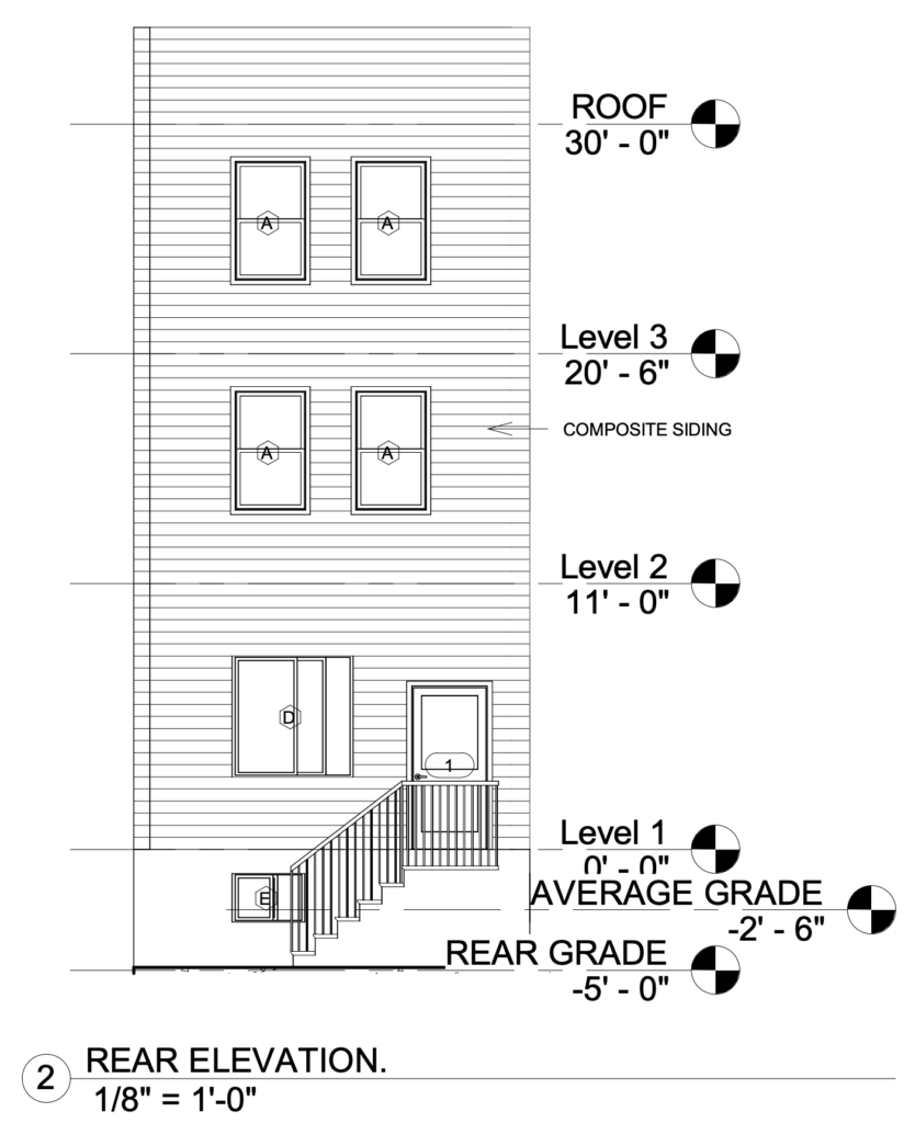 Building Firewall Rear View Elevation Three-Story, 17-Unit Mixed-Use Building Planned at 8020 Frankford ...