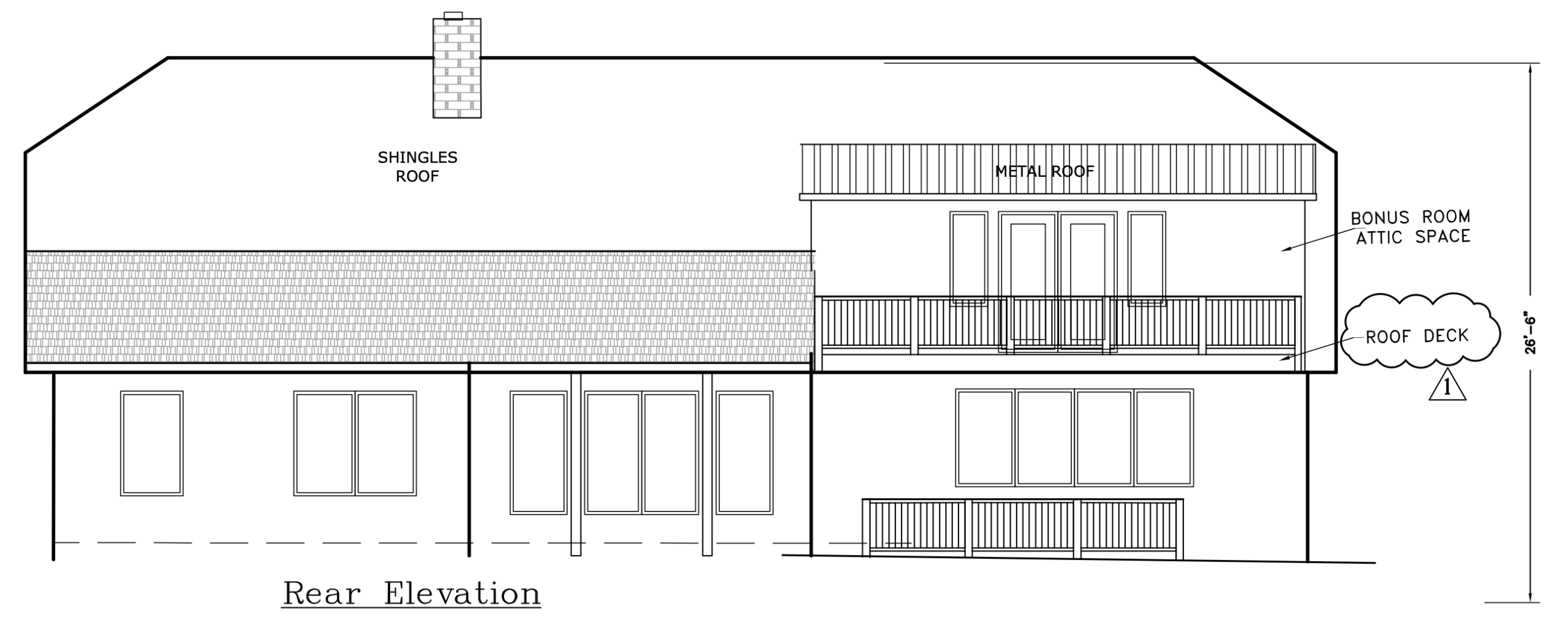 714 Pecan Drive Plan Rear Elevation