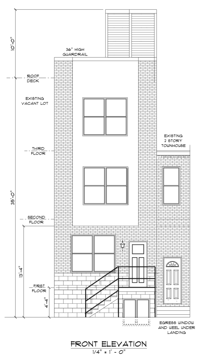 1813 North Croskey Street Elevation
