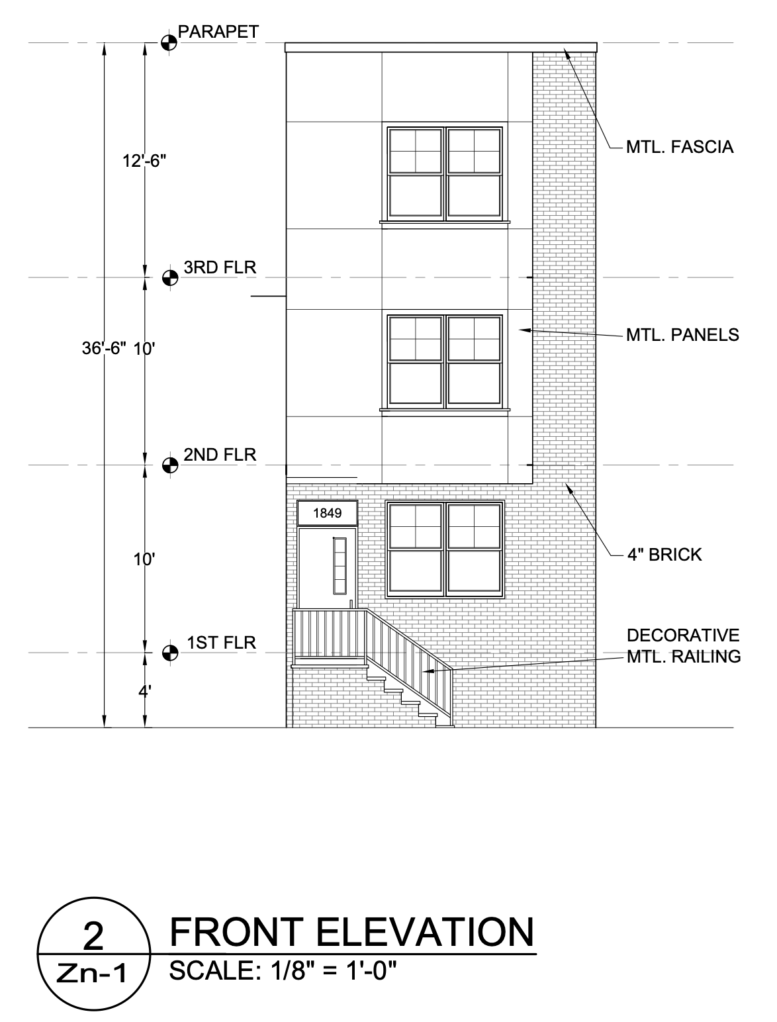 1849 North Van Pelt Street Front Elevation