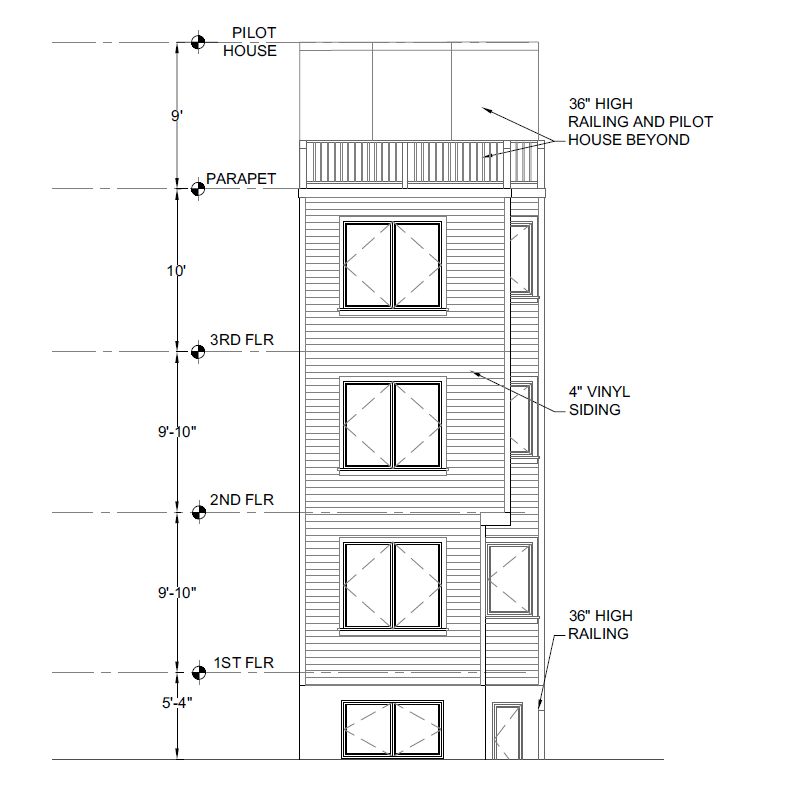 4153 Mantua Avenue. Rear elevation. Credit: David P. McArthur via the City of Philadelphia