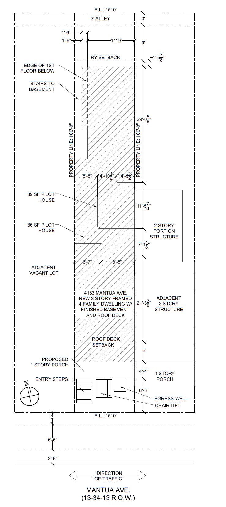 4153 Mantua Avenue. Site plan. Credit: David P. McArthur via the City of Philadelphia