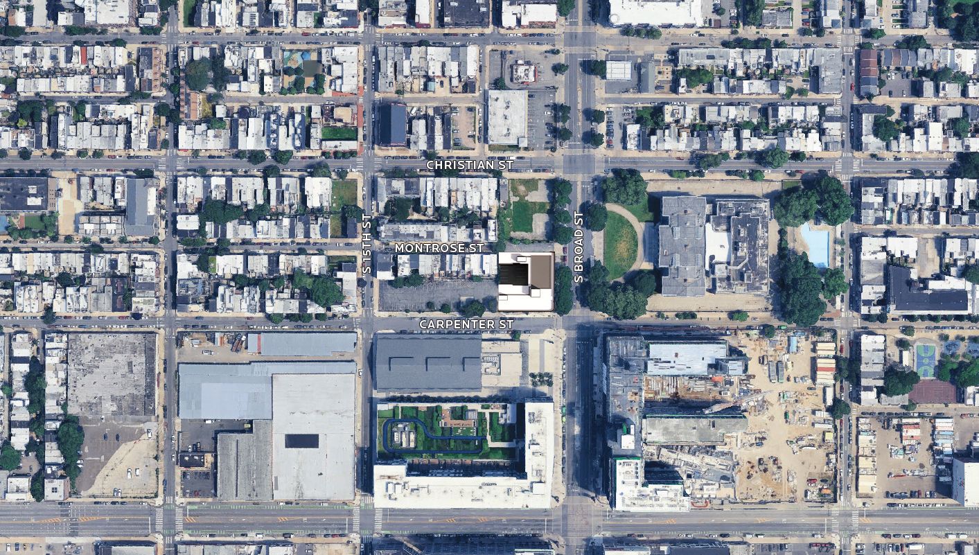 914 South Broad Street. Site location. Credit: JKRP Architects via the Civic Design Review