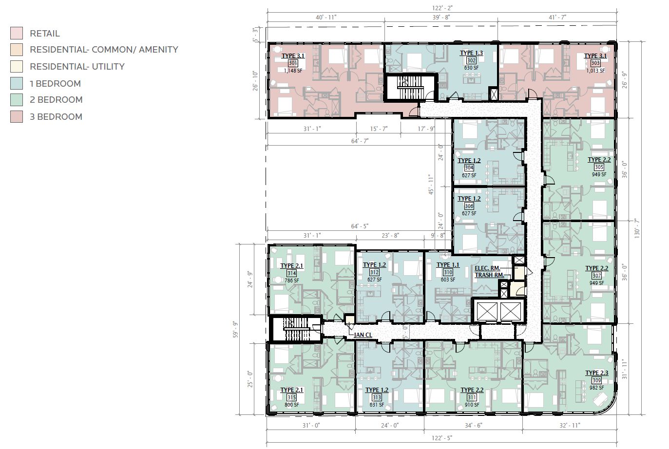 914 South Broad Street. Building floor plan. Credit: JKRP Architects via the Civic Design Review