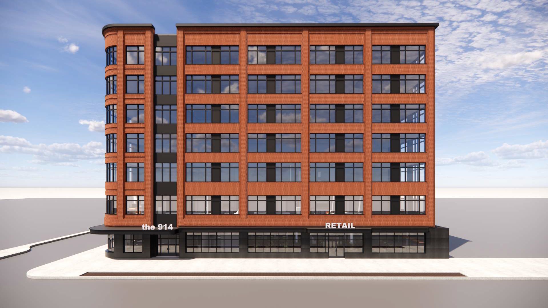 914 South Broad Street. Building rendering. Credit: JKRP Architects via the Civic Design Review