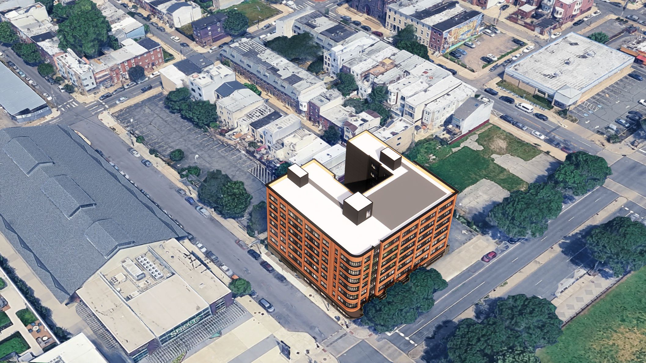 914 South Broad Street. Building rendering. Credit: JKRP Architects via the Civic Design Review