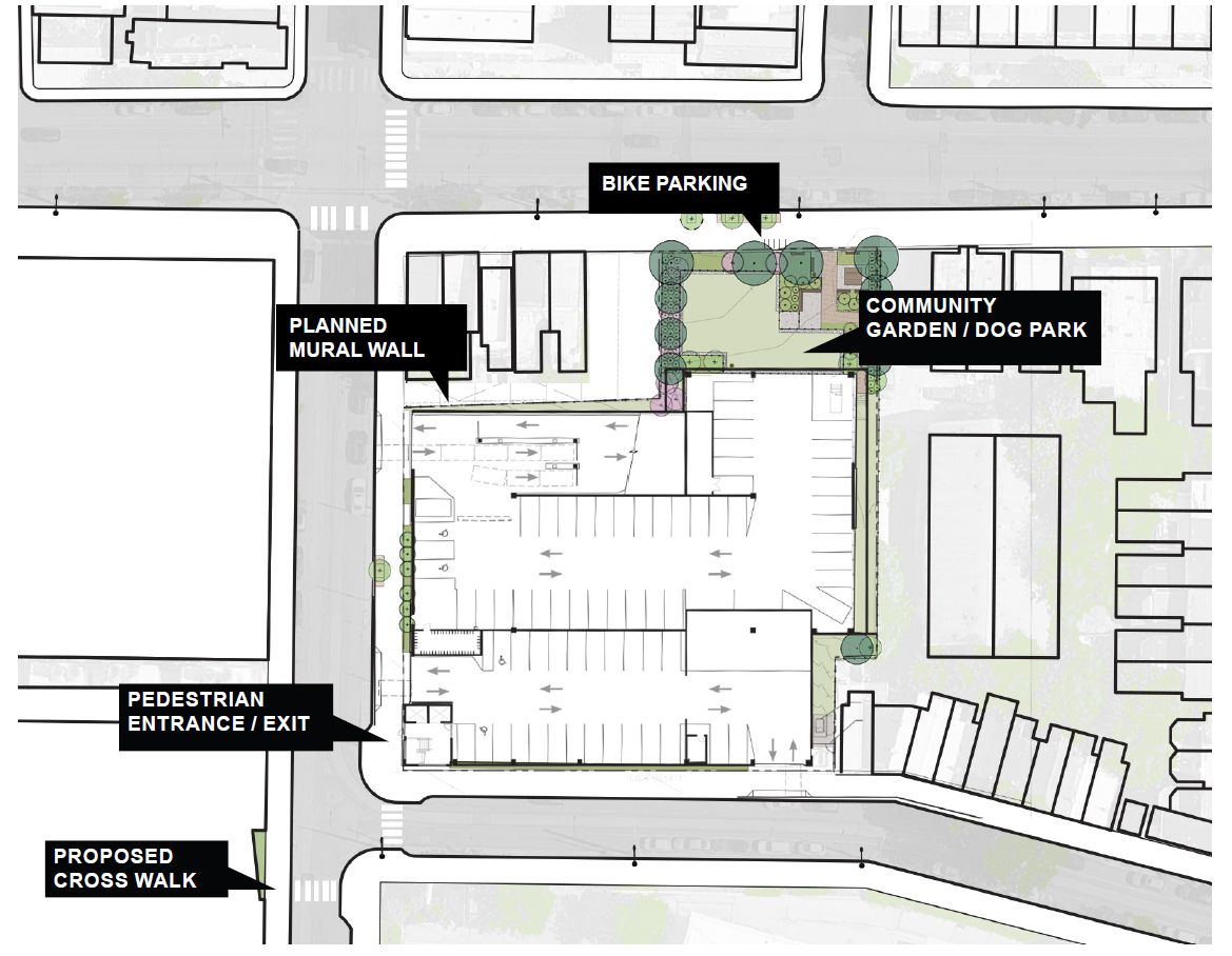 University Place 5.0 Parking Garage at 17 North 41st Street. Site plan. Credit: ISA via the Civic Design Review