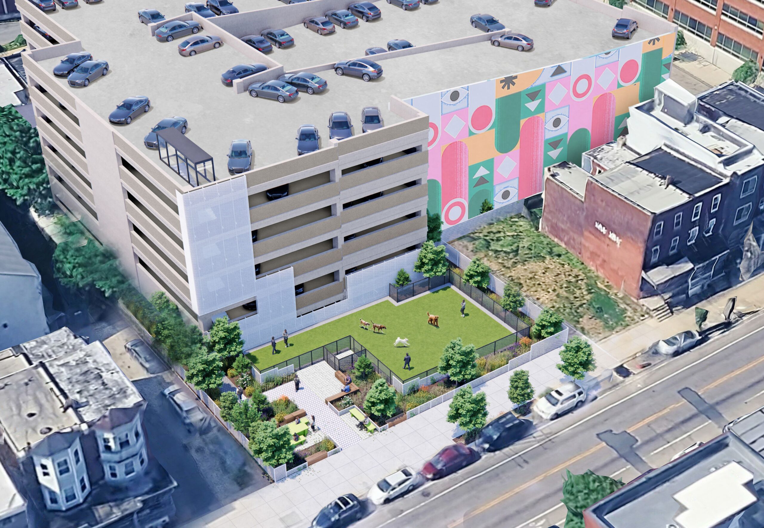 University Place 5.0 Parking Garage at 17 North 41st Street. Project rendering. Credit ISA via the Civic Design Review