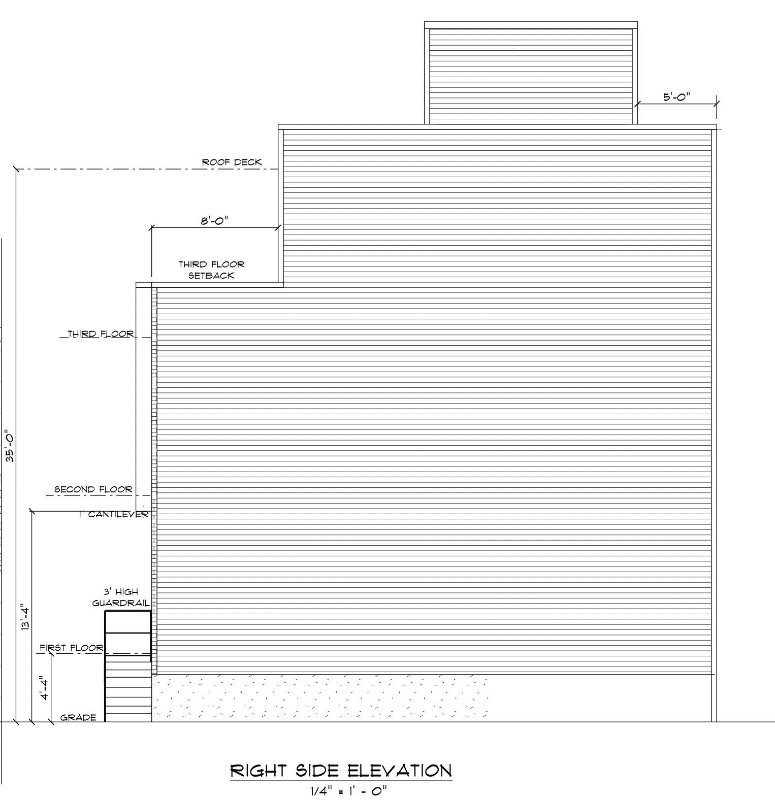 1923 Mutter Street Side Elevation